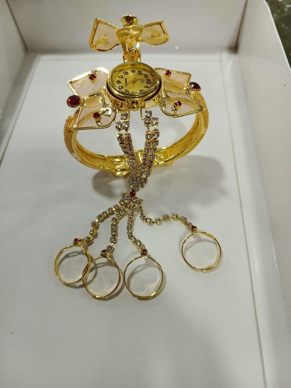 Luxury Gold Finger Ring Watch Bracelet for Women